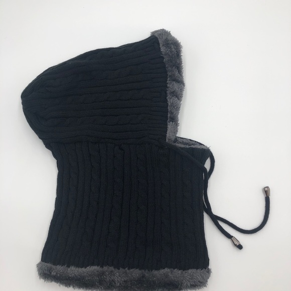 New Winter Unisex Knitted Hoodies Scarf with fur - Picture 5 of 12